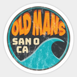 Old Man's, San O: California Surf Breaks Sticker